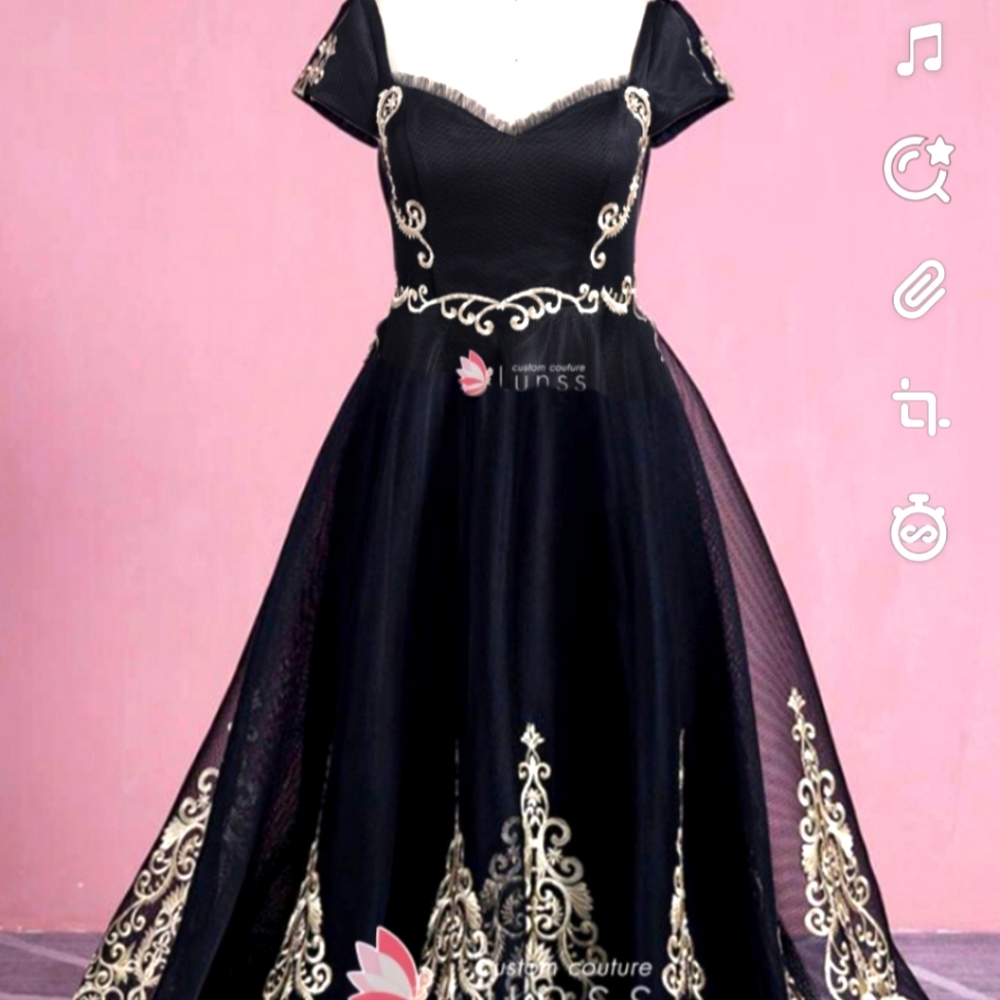 Black cocktail dress gown